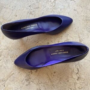Vintage Purple Leather Elegant Slip On Pump Brazil Carriage Court Size 5.5B